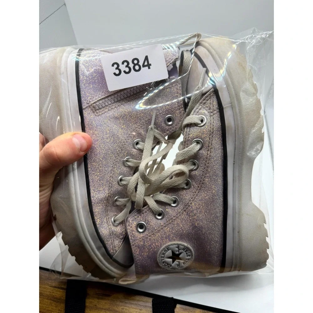 Converse Chuck Taylor All Star Lugged Lift Platform Hi GS Kid 4.5 Sneaker Violet